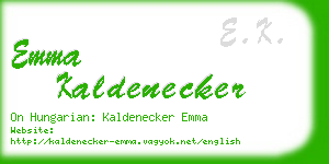 emma kaldenecker business card